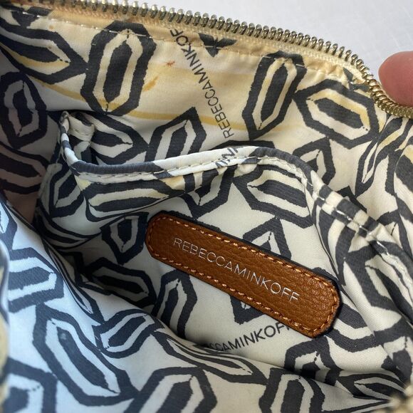 Rebecca Minkoff "MINI MAC" PINK + BROWN LEATHER Crossbody Bag! Long CHAIN STRAP - Picture 11 of 16